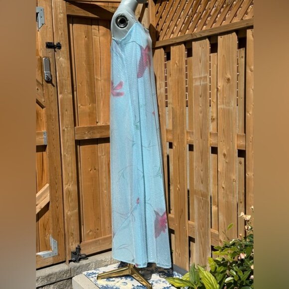 🆕 RAT & BOA 🧿 NWOT Marisol Blue Floral Printed Sequin Shimmer Maxi Dress SzXXL - Picture 7 of 12